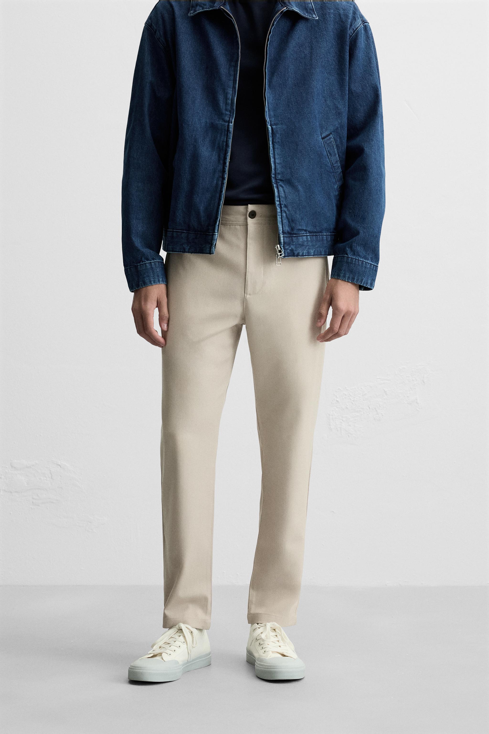 TEXTURED STRETCH PANTS